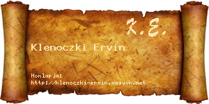 Klenoczki Ervin névjegykártya